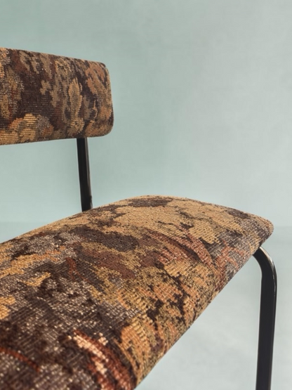 Banc scolaire tapissé tissu outdoor Pierre Frey - Atelier Anne Lavit - Détail