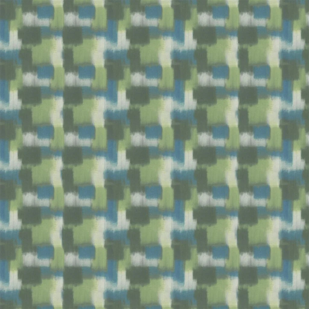 Papier peint Carrés Ombrés Designers Guild motif dégradé géométrique moss