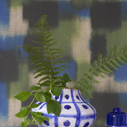 mis en scène Papier peint Designers Guild Carrés Ombrés coloris moss