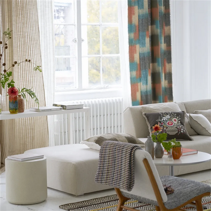 tissu lin Carrés Ombrés Designers Guild coloris terracotta 