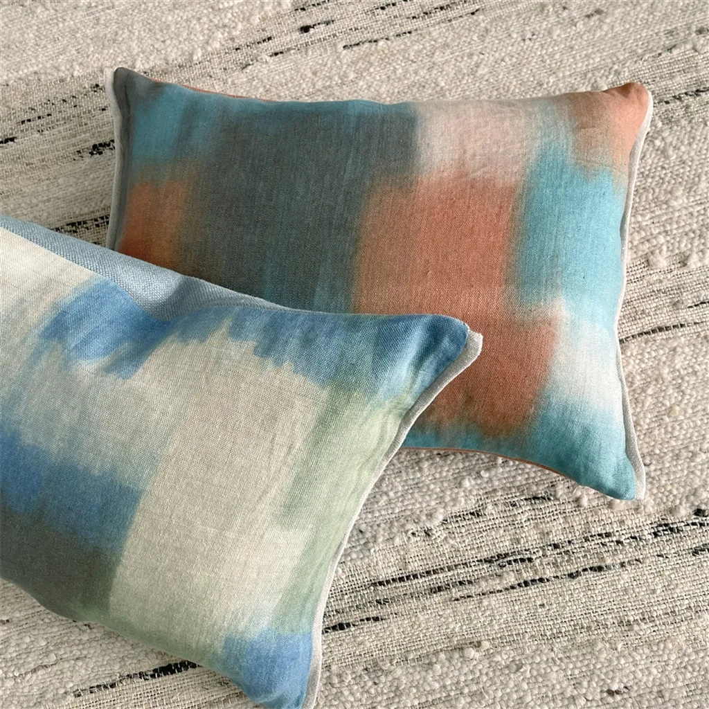 coussins tissu lin Carrés Ombrés Designers Guild 