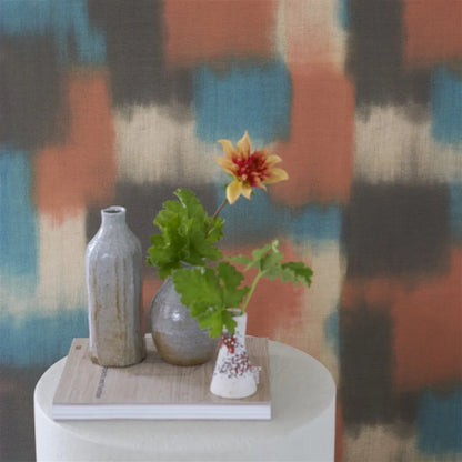 tissu lin Carrés Ombrés Designers Guild coloris terracotta