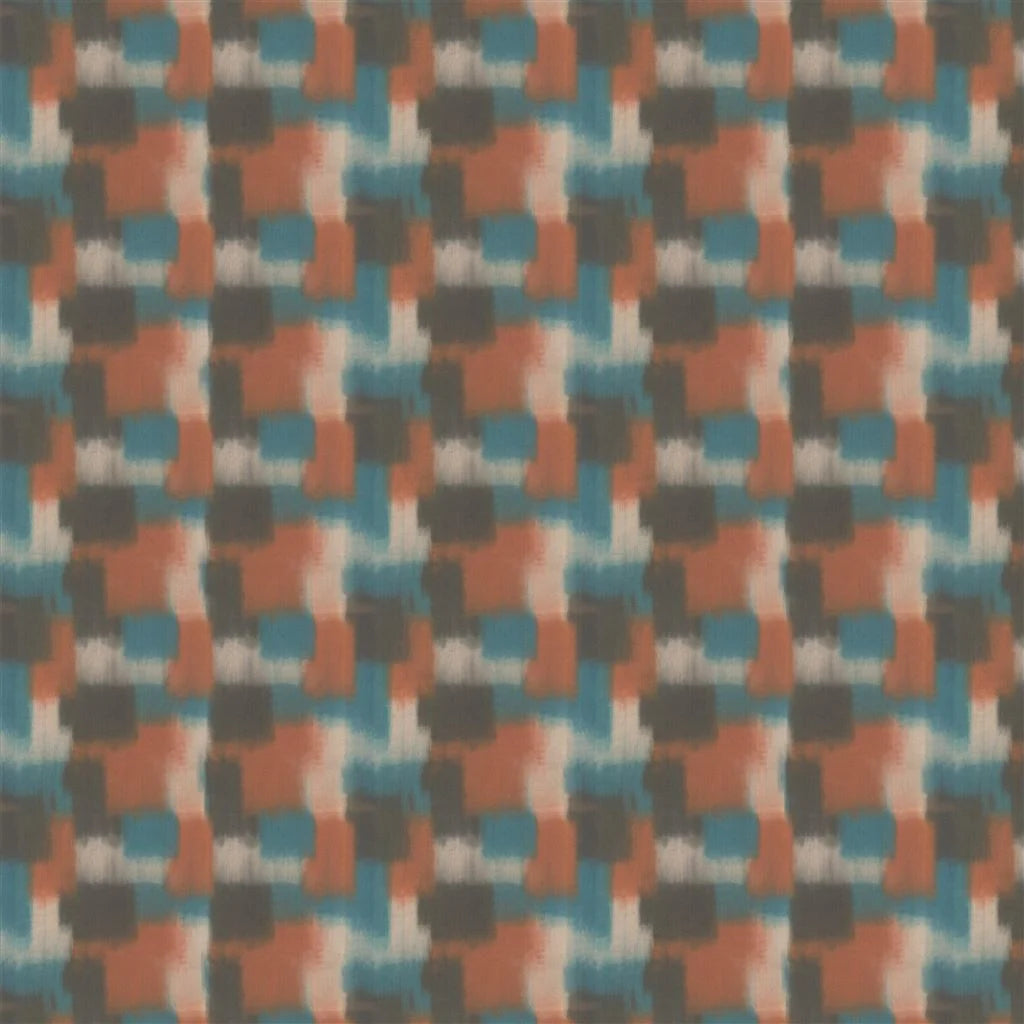 Papier peint Carrés Ombrés Designers Guild coloris terracotta