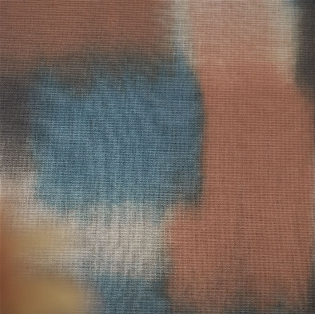 détail Papier peint Carrés Ombrés Designers Guild coloris terracotta