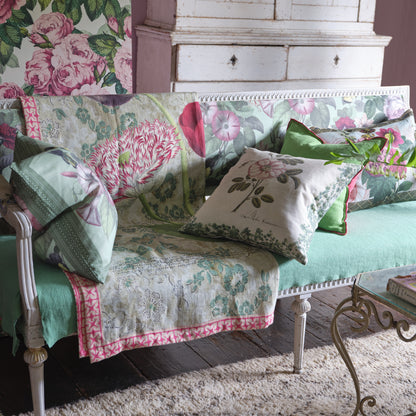 Coussin La Rose John Derian avec motif rose vintage