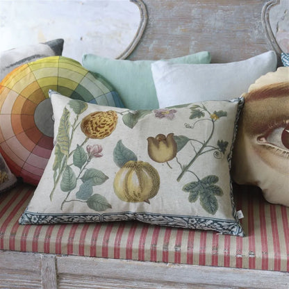 détail Coussin Lemons Canvas John Derian avec motifs citrons vintage