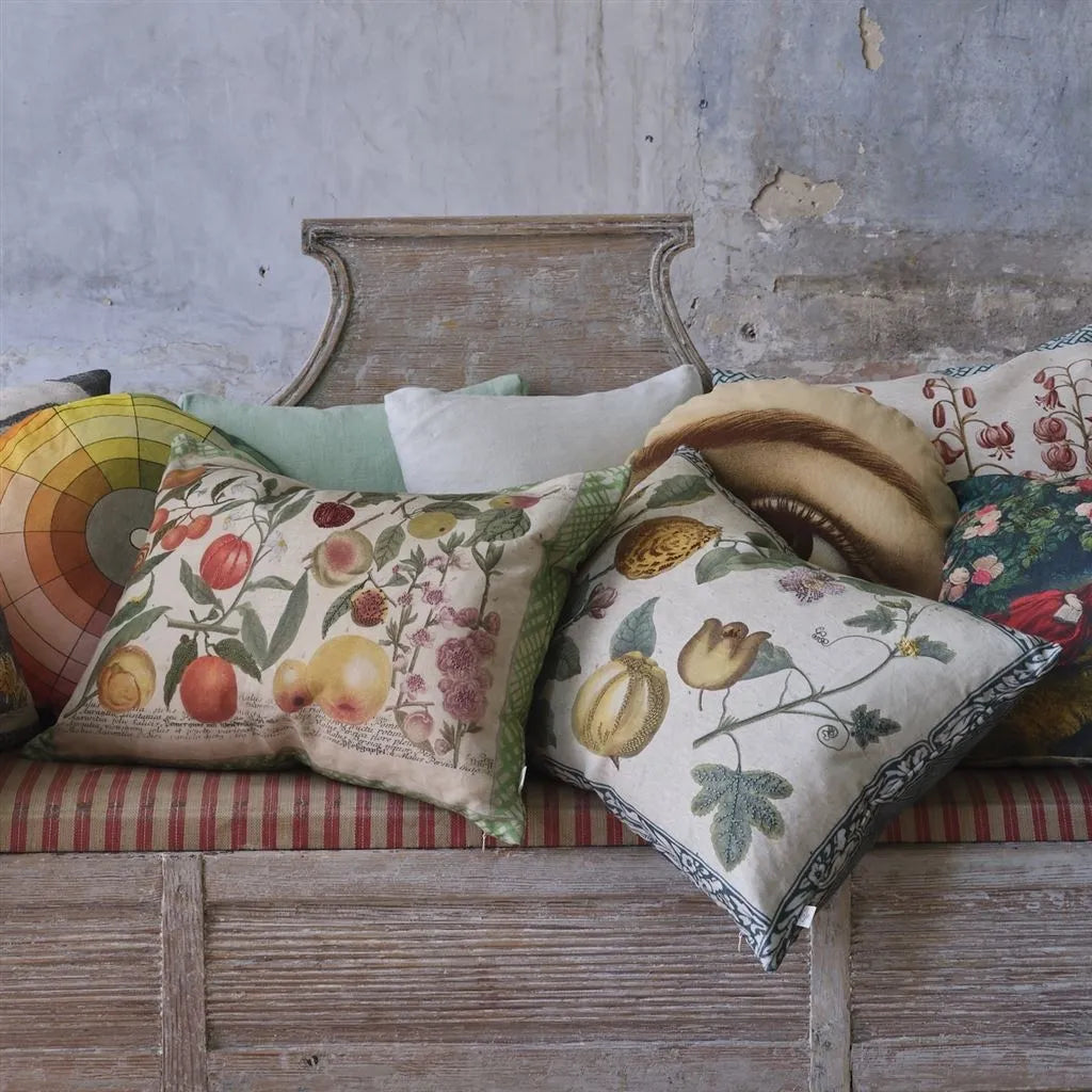 Coussin Lemons Canvas John Derian avec motifs citrons vintage