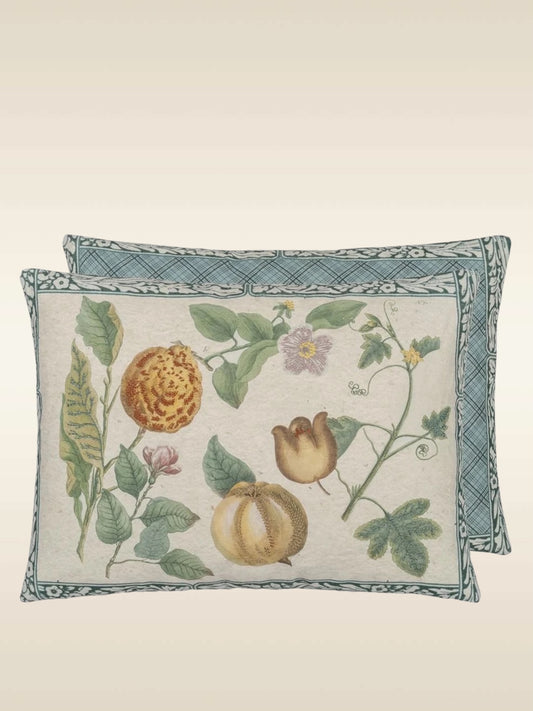 Coussin Lemons Canvas John Derian avec motifs citrons vintag