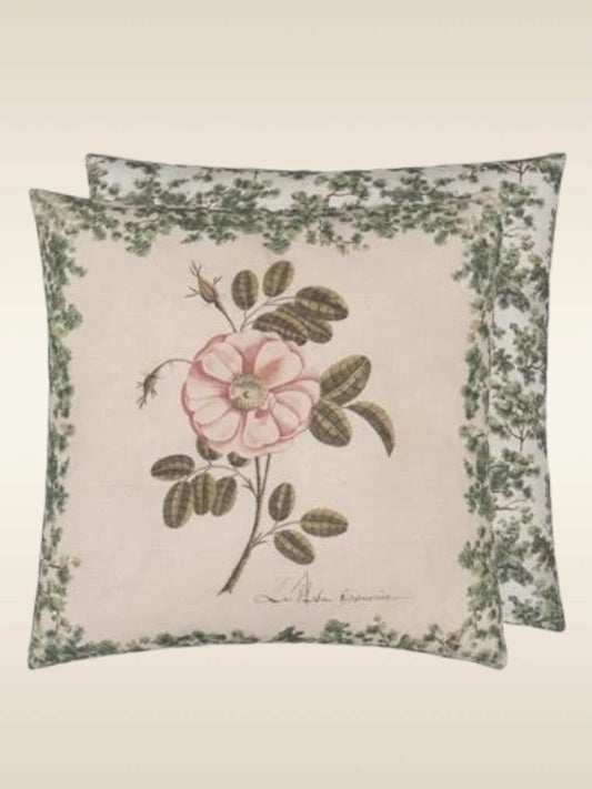 Coussin La Rose John Derian avec motif rose vintage