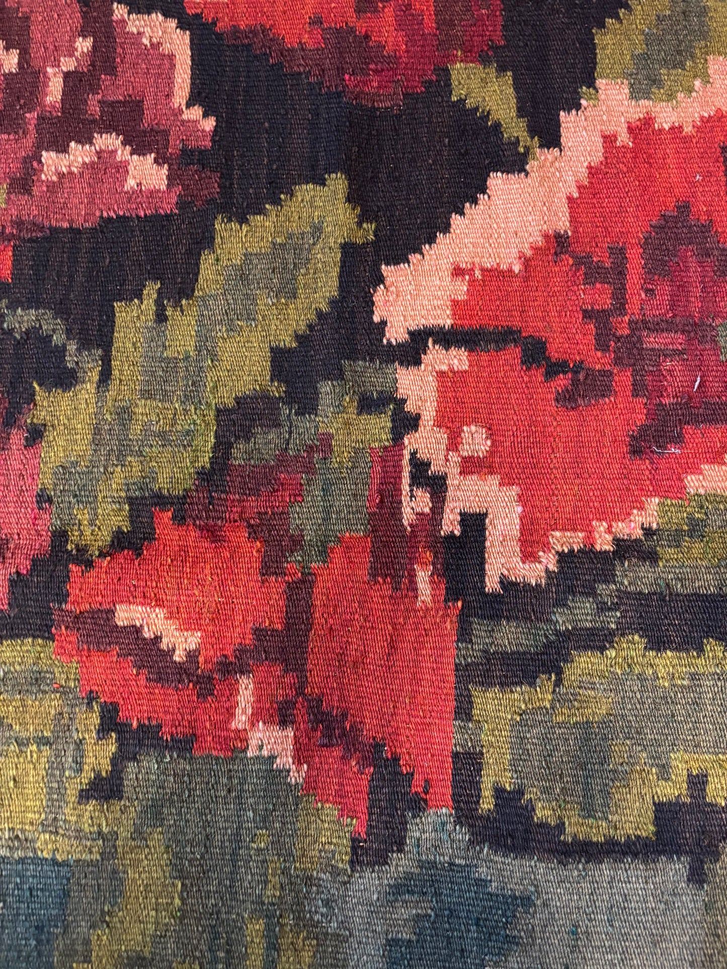 Détail tissage plat 100% laine – Atelier Anne Lavit Lyon