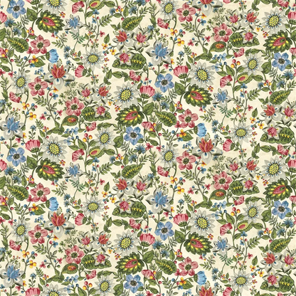 Tissu Folk Flower Parchment John Derian motif floral folklorique