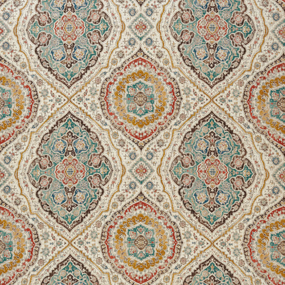 Tissu Karabali aux motifs cachemire t eal russet ochre sélection Anne Lavit Lyon