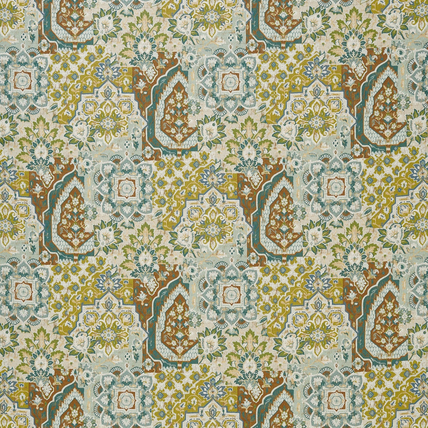 TISSU PARIDAIZA NINA CAMPBELL Aqua / Green - Sélection Anne Lavit