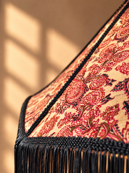 Suspension Pivoine N°2 en soie vintage motif Paisley détail 