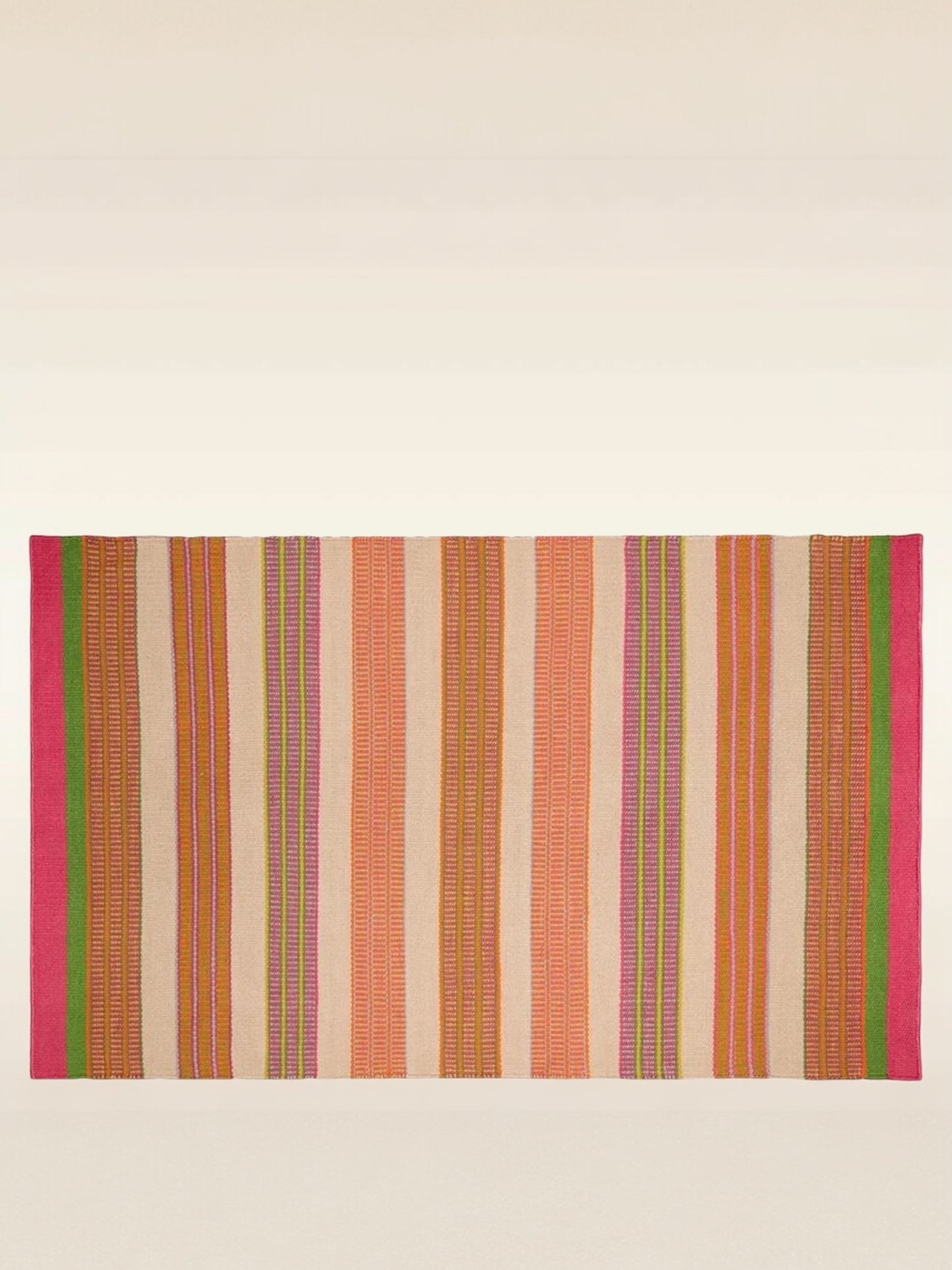 tapis outdoor Mahakam Designers Guild motif rayures graphiques coral 