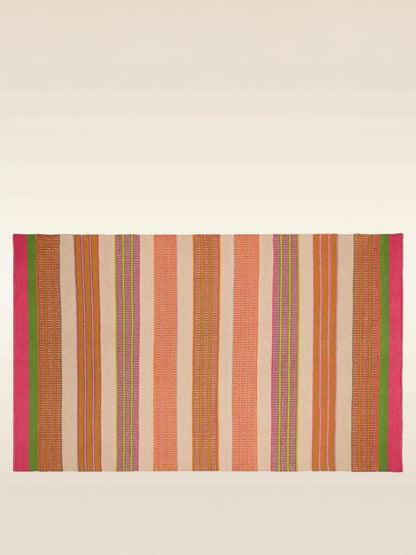 tapis outdoor Mahakam Designers Guild motif rayures graphiques coral 