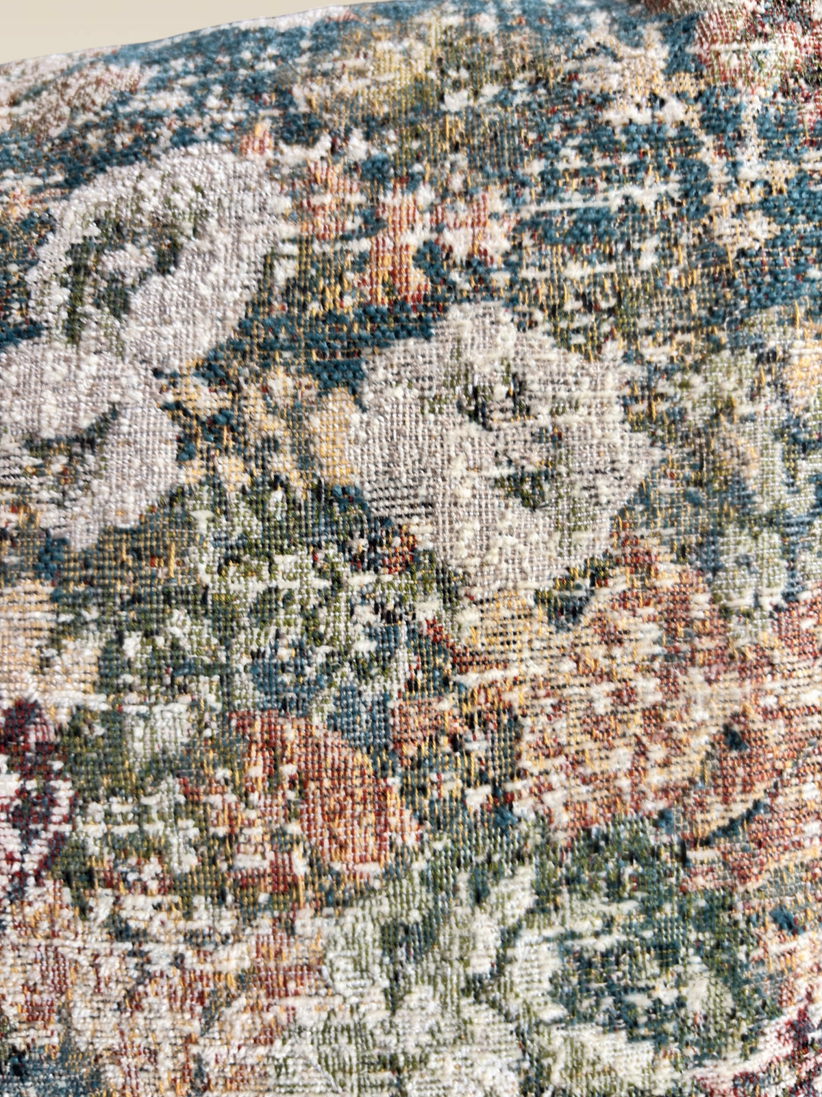 Coussin Tapestry Atelier Anne Lavit Lyon détail du tissu