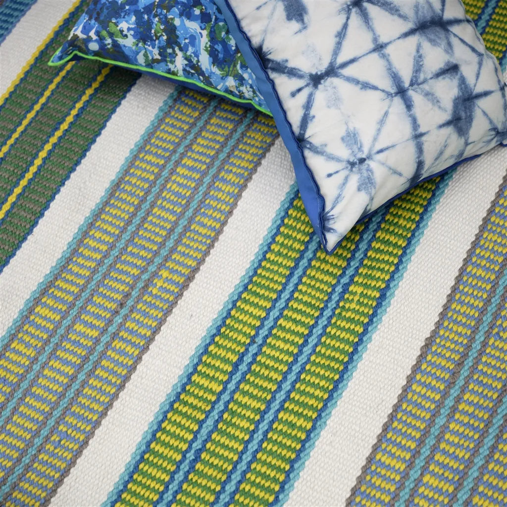 détail Tapis outdoor Mahakam Designers Guild coloris cobalt 