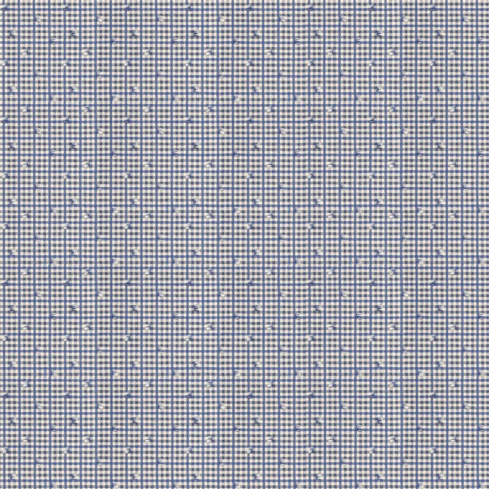 Toile Vichy Designers Guild coloris bleu et blanc Atelier Anne Lavit Lyon 