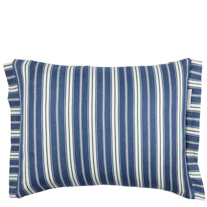Verso Coussin rectangulaire Toile Vichy bleu indigo Designers Guild avec fils tirés artisanaux