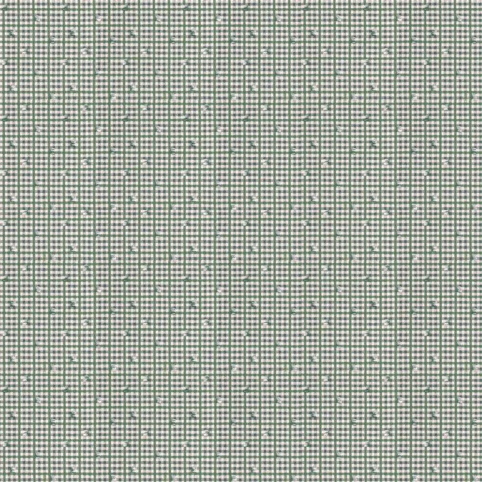 Toile Vichy Designers Guild coloris vert et blanc (Emerald) Atelier Anne Lavit Lyon 